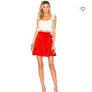 Patricia Ruffle Red Wrap Skirt tie
